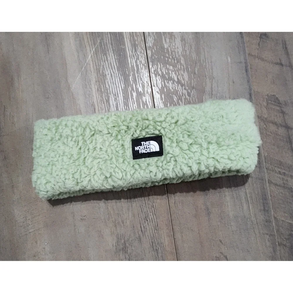 The North Face Suave Girls Sz M Misty Sage Green Fuzzy Headband Earband Warmer